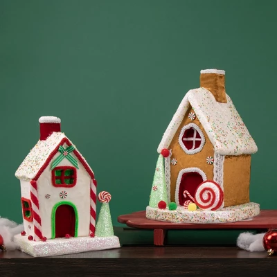 Northlight Gingerbread Glitter Candy House Christmas Decoration - 13" 3 Northlight Gingerbread Glitter Candy House Christmas Decoration - 13"