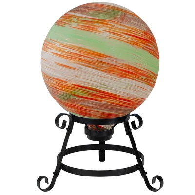 Northlight 10" Orange Swirl Designed Outdoor Garden Gazing Ball 3 Northlight 10" Orange Swirl Designed Outdoor Garden Gazing Ball