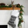 Northlight 19" Gray And White Reindeer And Snowflake Knit Christmas Stocking With Faux Fur Cuff -Northlight GUEST d3fbb090 7597 425d a317 ad26573ea23f