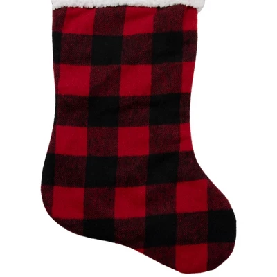 Northlight 23" Black And Red Rustic Buffalo Plaid Christmas Stocking 5 Northlight 23" Black And Red Rustic Buffalo Plaid Christmas Stocking - Image 3