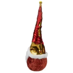 Northlight Santa Gnome Head With Sequined Jingle Bell Hat Christmas Decoration - 20" - Gold And Red -Northlight GUEST d43a5e0e f107 430f 8066 3c5546346460
