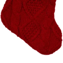 Northlight Cable Knit Christmas Stocking - 20.5" - Red And Beige -Northlight GUEST d4738095 f04f 419a b321 3125856d5659