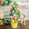 Northlight 17" Colorful Easter Egg Tree In Yellow Gingham Pot -Northlight GUEST d4be17be 6fb5 47c6 9129 66d39769dd17