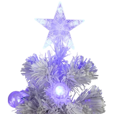 Northlight Pre-Lit Medium Color Changing Fiber Optic Artificial Christmas Tree - 4' - White - Blue LED Lights 4 Northlight Pre-Lit Medium Color Changing Fiber Optic Artificial Christmas Tree - 4' - White - Blue LED Lights - Image 2