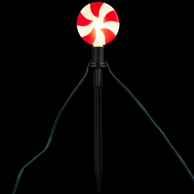 Northlight LED Lighted Peppermint Outdoor Christmas Pathway Markers - 14.5" - Set Of 4 4 Northlight LED Lighted Peppermint Outdoor Christmas Pathway Markers - 14.5" - Set Of 4 - Image 2