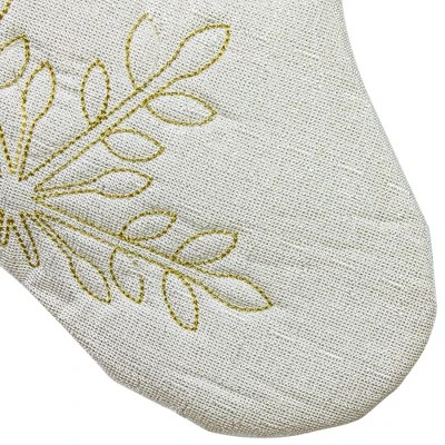 Northlight 20" Cream With Gold Snowflakes Christmas Stocking With Faux Fur Cuff 5 Northlight 20" Cream With Gold Snowflakes Christmas Stocking With Faux Fur Cuff - Image 3