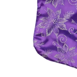 Northlight 20" Purple And Silver Glittered Floral Christmas Stocking With Shadow Velveteen Cuff -Northlight GUEST d59f65f5 2f42 4a27 a633 2f5a4d9cc038