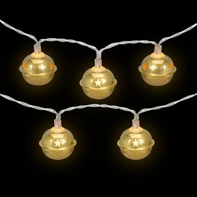 Northlight 10-Count Gold LED Christmas Bells Fairy Lights 5.5ft Clear Wire 4 Northlight 10-Count Gold LED Christmas Bells Fairy Lights 5.5ft Clear Wire - Image 2