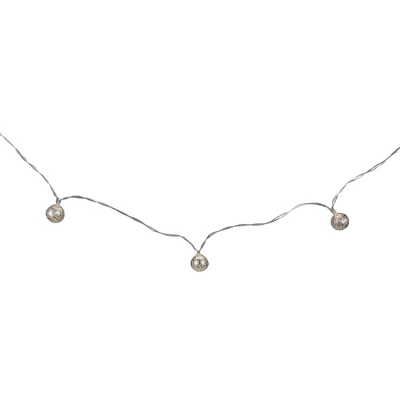 Northlight Battery Operated Metal Ball Christmas Lights - Warm White LED - 6.25' Clear Wire - 10ct 4 Northlight Battery Operated Metal Ball Christmas Lights - Warm White LED - 6.25' Clear Wire - 10ct - Image 2