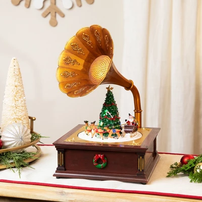 Northlight LED Lighted And Musical Gramophone Animated Christmas Decoration - 14" 3 Northlight LED Lighted And Musical Gramophone Animated Christmas Decoration - 14"