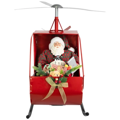 Northlight Lighted And Musical Santa Claus Helicopter Christmas Decoration - 31" 4 Northlight Lighted And Musical Santa Claus Helicopter Christmas Decoration - 31" - Image 2