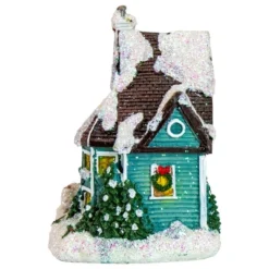 Northlight LED Lighted Snowy House Christmas Village Decoration - 5.5" - Green -Northlight GUEST d6ebbd15 a855 420f a968 687e43a20b3b