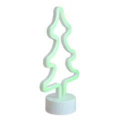 Northlight 11" Battery Operated Neon Style LED Christmas Tree Table Light - Green -Northlight GUEST d6fe6ddf 868e 4f4f 84d4 c304daf32808