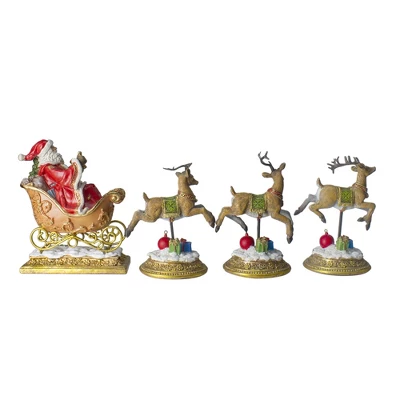 Northlight Santa And Reindeer Christmas Stocking Holders - 9.5" - Set Of 4 5 Northlight Santa And Reindeer Christmas Stocking Holders - 9.5" - Set Of 4 - Image 3