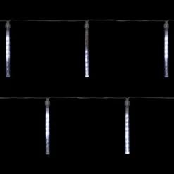 Northlight LED Dripping Icicle Christmas Tube Lights - White - 14.25' Clear Wire - 10ct