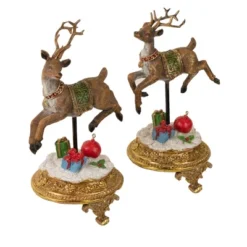 Northlight Glittered Reindeer Christmas Stocking Holders - 9.5" - Set Of 2 -Northlight GUEST d735f7d2 7d18 4afc a672 ae081ab5fce2