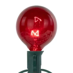 Northlight G50 Globe Indoor Outdoor Patio Light Set - Red - 9' Green Wire - 10ct -Northlight GUEST d7371a9e c400 4ee4 866b 98347157b555