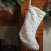 Northlight 18" White And Gold Christmas Stocking With Sequined Trees -Northlight GUEST d8df222d 66b6 4125 a2f9 8f1dd47411b8
