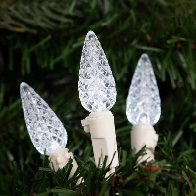 Northlight 70-Count Pure White LED Faceted C6 Christmas Lights, 23 Ft White Wire 3 Northlight 70-Count Pure White LED Faceted C6 Christmas Lights, 23 Ft White Wire