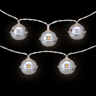 Northlight 10-Count LED Silver Christmas Bells Fairy Lights 5.5ft Clear Wire 4 Northlight 10-Count LED Silver Christmas Bells Fairy Lights 5.5ft Clear Wire - Image 2