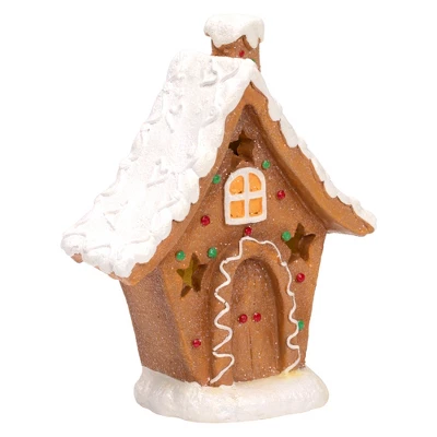Northlight LED Lighted Gingerbread House With Star Windows Christmas Decoration - 7.25" 5 Northlight LED Lighted Gingerbread House With Star Windows Christmas Decoration - 7.25" - Image 3
