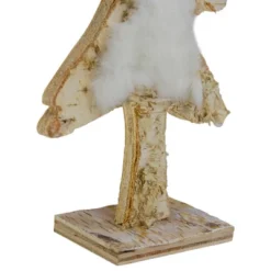Northlight Wooden Tree With Faux Fur Christmas Decoration - 13.5" - Brown And White -Northlight GUEST dbf168fe c247 445e 8833 0e2a7f4448be