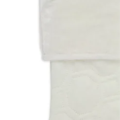Northlight Quilted Christmas Stocking With Velvet Cuff - 19" - Cream And White -Northlight GUEST dc8635dc f849 43e9 a97e f95ec09318bb