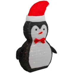 Northlight 28" LED Lighted Tinsel Penguin In Santa Hat Outdoor Christmas Decoration -Northlight GUEST df3ae5f8 1bdc 48c6 8056 ab41525b9cbe