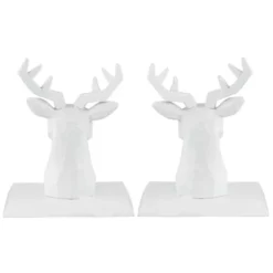 Northlight Set Of 2 White Reindeer Head Christmas Stocking Holders 5.75" -Northlight GUEST e0afa96b 7d3a 406f b10e b260045f7d29