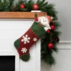 Northlight 20" Green And Red Snowflake Christmas Stocking With Blanket Stitching -Northlight GUEST e0ef9f92 8153 483e b50d b2e1bdae095f