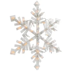 Northlight 15.5" White Lighted Snowflake Christmas Outdoor Window Silhouette -Northlight GUEST e1693754 653f 4483 ad69 d4a28eaf7b69