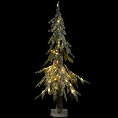 Northlight Pre-Lit Flocked Battery Operated Alpine Artificial Christmas Tree - 3' - Clear LED Lights 4 Northlight Pre-Lit Flocked Battery Operated Alpine Artificial Christmas Tree - 3' - Clear LED Lights - Image 2