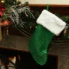 Northlight 18" Green And White Faux-Fur Cuffed Disco Sequined Christmas Stocking -Northlight GUEST e2862acb 26df 4936 bd44 01731adbb22d
