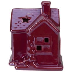 Northlight Ceramic House With Star Cutouts Christmas Decoration - 4" -Northlight GUEST e291affc 9935 4a3e 972f 908fb69a785a