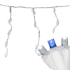 Northlight 100ct Wide Angle LED Icicle String Lights Blue/Pure White - 6.75' White Wire