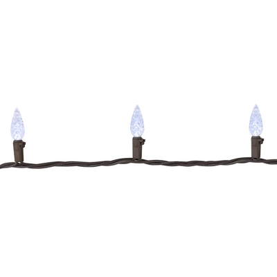 Northlight 70-Count Pure White LED Faceted C6 Christmas String Lights, 23ft Brown Wire 6 Northlight 70-Count Pure White LED Faceted C6 Christmas String Lights, 23ft Brown Wire - Image 4