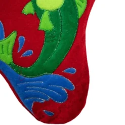 Northlight 19.5" Red Velveteen Fishing Themed Christmas Stocking With Green Cuff -Northlight GUEST e3b44517 2a0e 4530 8e20 6ff06545f960