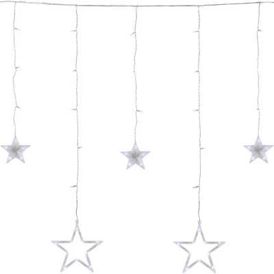 Northlight LED Stars Christmas Icicle Lights - Pure White - 8.25' Clear Wire - 12ct 4 Northlight LED Stars Christmas Icicle Lights - Pure White - 8.25' Clear Wire - 12ct - Image 2