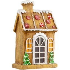 Northlight LED Lighted Peppermint Gingerbread House Christmas Decoration - 14" -Northlight GUEST e498f9ae 7094 4c13 94db 14b2b78be38d