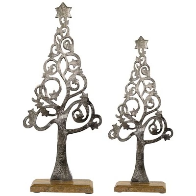 Northlight Starry Trees Metal Christmas Decorations - 18.5" - Silver - Set Of 2 7 Northlight Starry Trees Metal Christmas Decorations - 18.5" - Silver - Set Of 2 - Image 5