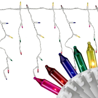 Northlight Mini Incandescent Icicle Christmas Lights - Multi-color - 8.75' White Wire - 150ct 3 Northlight Mini Incandescent Icicle Christmas Lights - Multi-color - 8.75' White Wire - 150ct