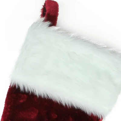 Northlight Traditional Christmas Stocking With Cuff - 20" - Burgundy And White 4 Northlight Traditional Christmas Stocking With Cuff - 20" - Burgundy And White - Image 2