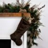 Northlight Mink Faux Fur Christmas Stocking With Pom Poms - 20.5" - Brown -Northlight GUEST e723c7ef a555 4abc 889e 371c1825fd29