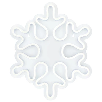 Northlight 15" White LED Lighted Neon Style Snowflake Christmas Window Silhouette 4 Northlight 15" White LED Lighted Neon Style Snowflake Christmas Window Silhouette - Image 2