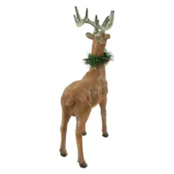 Northlight Standing Glittered Reindeer With Pine Neck Wreath Christmas Decoration - 15.5" -Northlight GUEST ea9278f9 a957 4cc4 9a72 4ff1c5833b6b