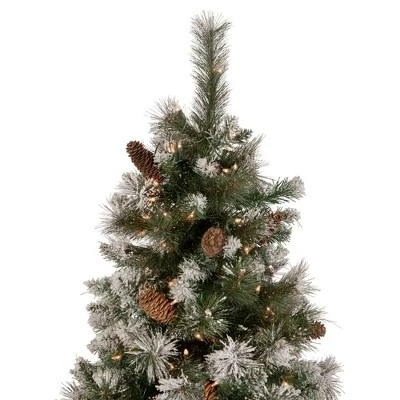 Northlight Real Touch™️ Pre-lit Snow Valley Pine Artificial Christmas Tree - 7.5' - Clear Lights 6 Northlight Real Touch™️ Pre-lit Snow Valley Pine Artificial Christmas Tree - 7.5' - Clear Lights - Image 4