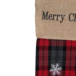 Northlight Plaid Merry Christmas Reindeer Stocking - 19" - Red And Green -Northlight GUEST edc64933 a703 40bf 8132 26278132cdf8