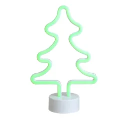 Northlight 11" Battery Operated Neon Style LED Christmas Tree Table Light - Green -Northlight GUEST ee2eeabf 0c98 43fd b0e1 2d8d19793ba0