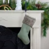 Northlight Burlap Christmas Stocking With Faux Fur Cuff - 20" - Green -Northlight GUEST f027afeb be93 4a26 a0ac 0f830e7581da