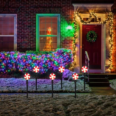 Northlight LED Lighted Peppermint Outdoor Christmas Pathway Markers - 14.5" - Set Of 4 3 Northlight LED Lighted Peppermint Outdoor Christmas Pathway Markers - 14.5" - Set Of 4